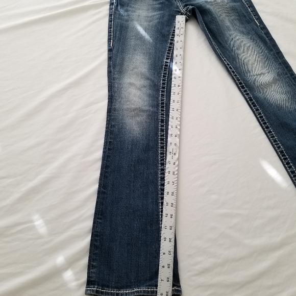 Vigoss Women Jeans Chelsea Slim Boot Embroidery Pockets Size 1/2 - Picture 14 of 16